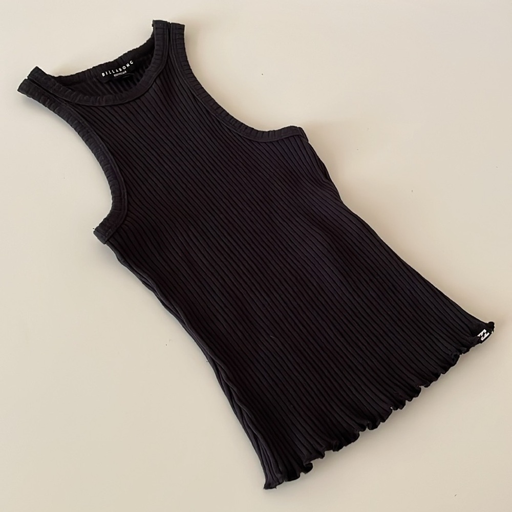 Billabong Ribbed Tank Top Crip Rib Tee Black - Picture 4 of 14